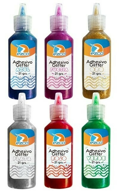 Adhesivo glitter Ezco 21 grs surtido