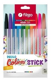 Boligrafo Filgo stick x10 surt color