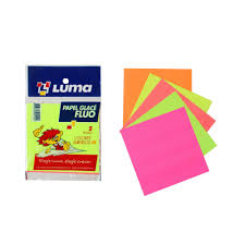 PAPEL GLACE FLUO 10x10 SOBRES x50 PAQ x5 UNID.