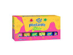 COLAS VINILICAS PLASTICOLA x35 G.FLUO SURTIDO x 6 unid.