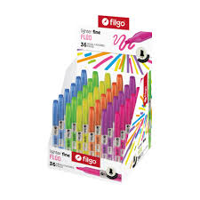 RESALTADOR FILGO FINO CLIP FLUO x 36 UNID.