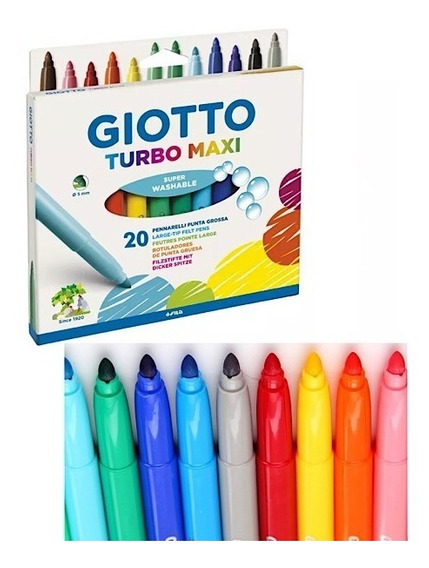 Marcadores Giotto Turbo Maxi x 20 colores