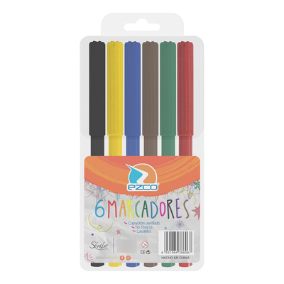 Marcador Ezco x 6unid escolar