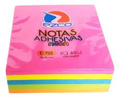 Block de notas adhesivas fluo 75x75 x300hjs E-725