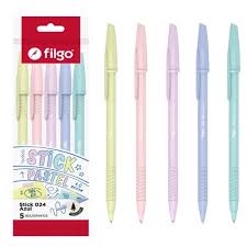 BOLIGRAFO FILGO AZUL STICK x5u CUERPO PASTEL