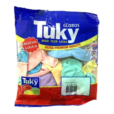 GLOBOS LATEX TUKY 12 PASTEL x 25 U.