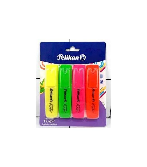 RESALTADOR PELIKAN FLASH BLISTER x 4 SURTIDO