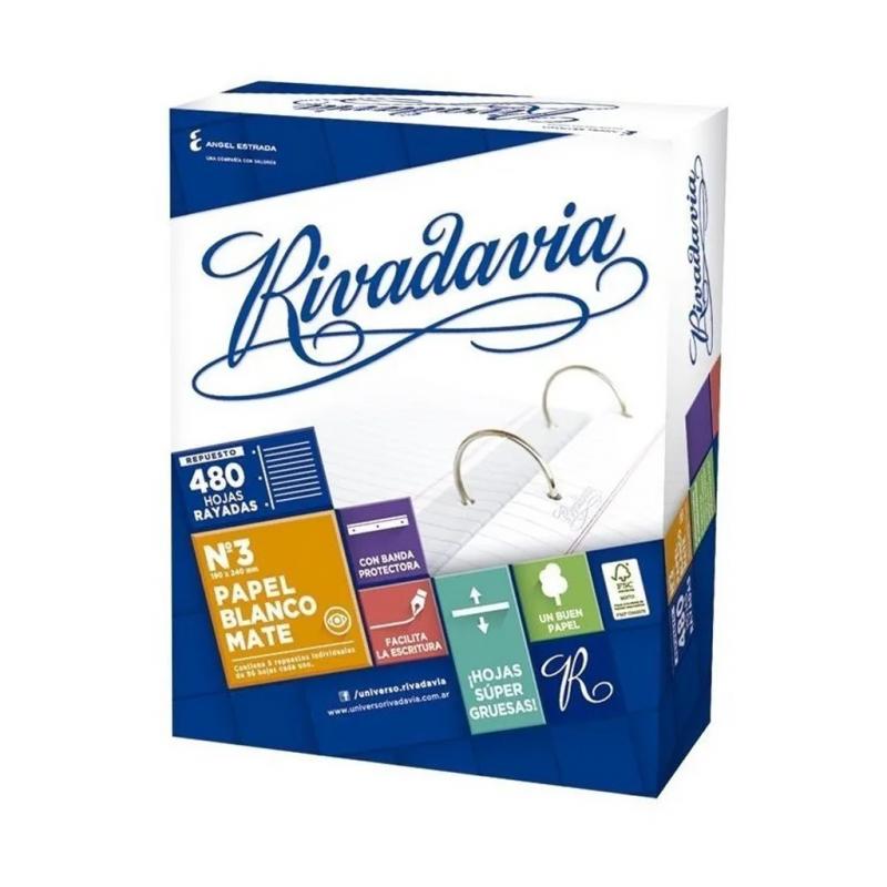 Repuesto Rivadavia Nº3 x 480H Ray extra blanco