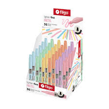 RESALTADOR FILGO FINO CLIP PASTEL X 36 unid.