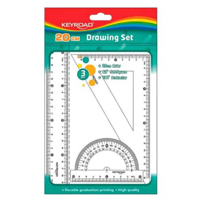 Set de geometria Keyroad 3 piezas 20 cm KR972850