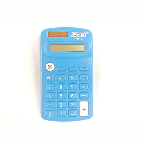 CALCULADORAS ECAL TC59 8 DIG BOLSILLO CELESTE