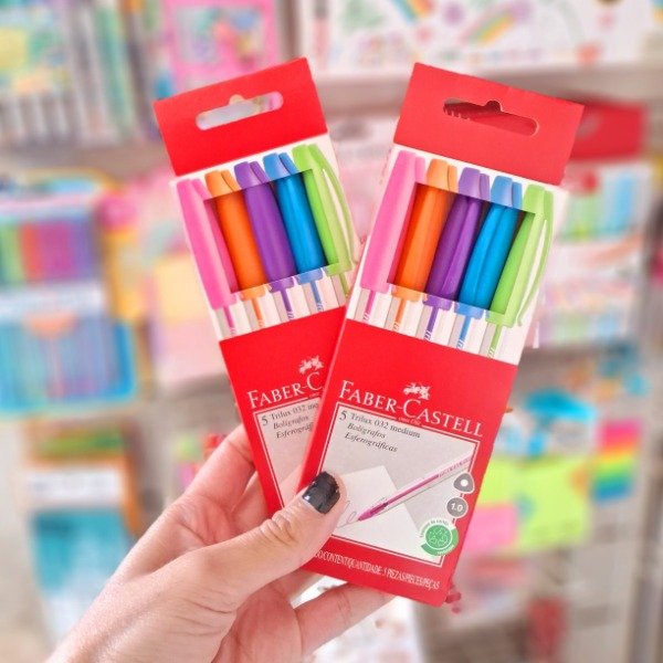 Boligrafo Faber Trilux colors blister x5u