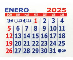 Almanaque calendario mignon 2025 cm paq x 25 unid