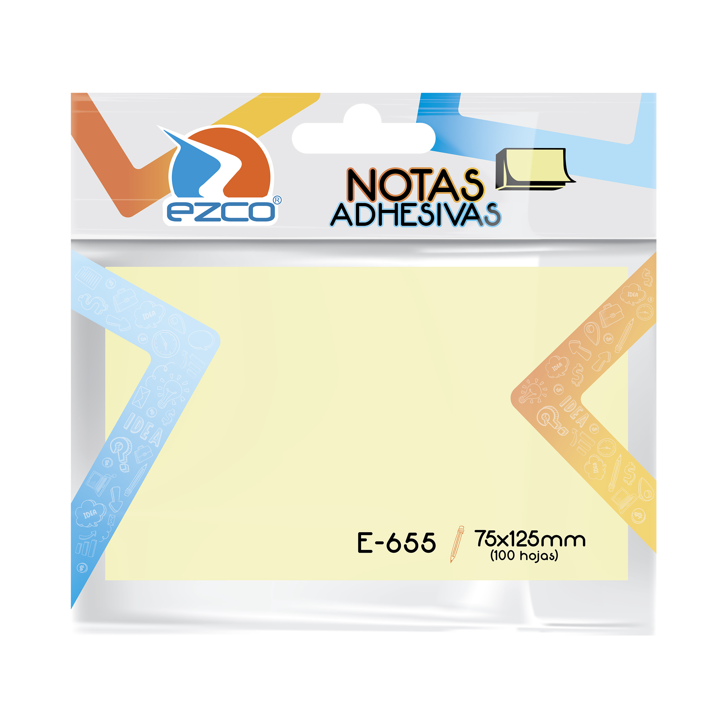 Block Ezco notas adhesivas 76 x 125 mm  100h