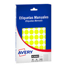 Etiquetas Avery A6 comercial pastel/fluo estuche x 30 hj