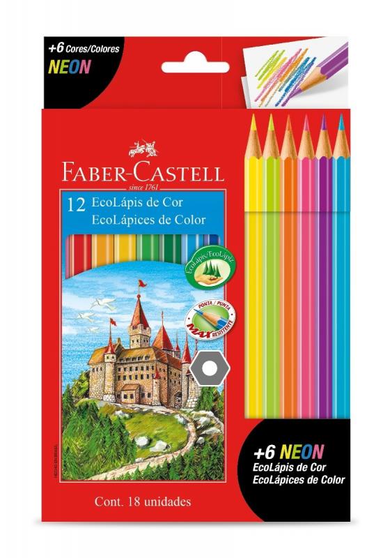 Imagen ilustrativa de PINTURITAS FABER CARTON x12 L + 6 NEON