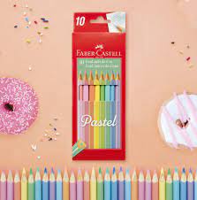 Lapices de colores Faber pastel x 10 largos