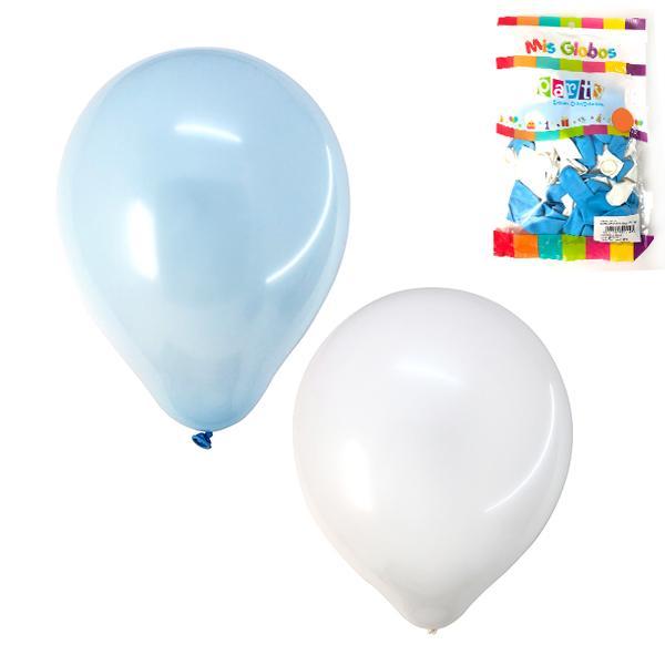 Globo Globolandia x 50u Blanco y Celeste