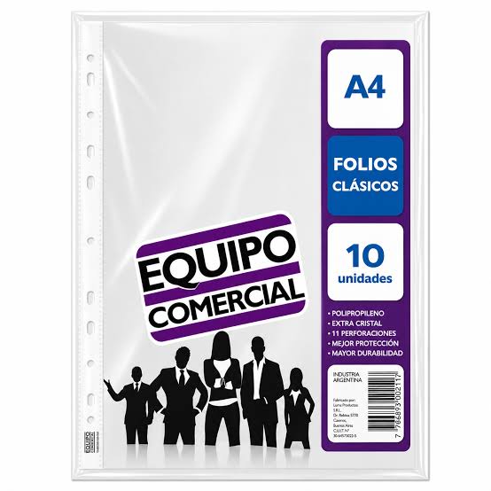 Imagen ilustrativa de FOLIOS LUMA PPP A4 x10 U. EQUIPO COMERC.