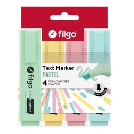 Imagen ilustrativa de RESALTADOR FILGO CHATO PASTEL x 4 U. BLISTER