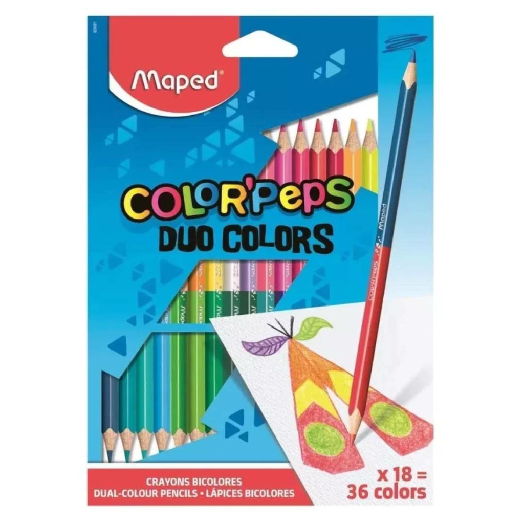 Lapices de colores Maped duo largos x 18