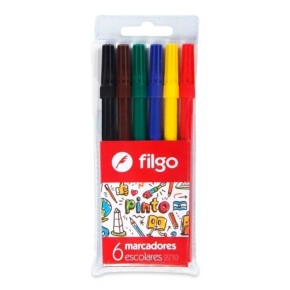 Marcadores Filgo Pinto escolar x 6 colores