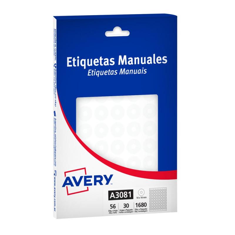 Imagen ilustrativa de OJALILLOS AVERY A3081 BLANCOS PAPEL