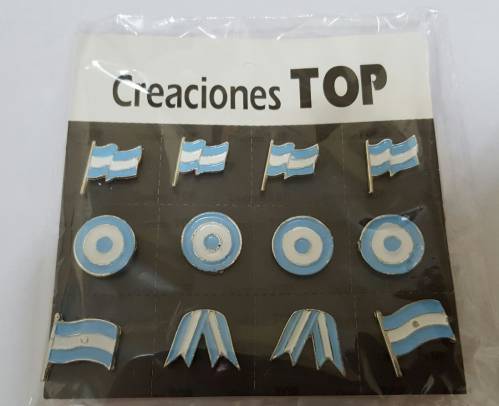 Pins metalico Argentina blister x 12 unid