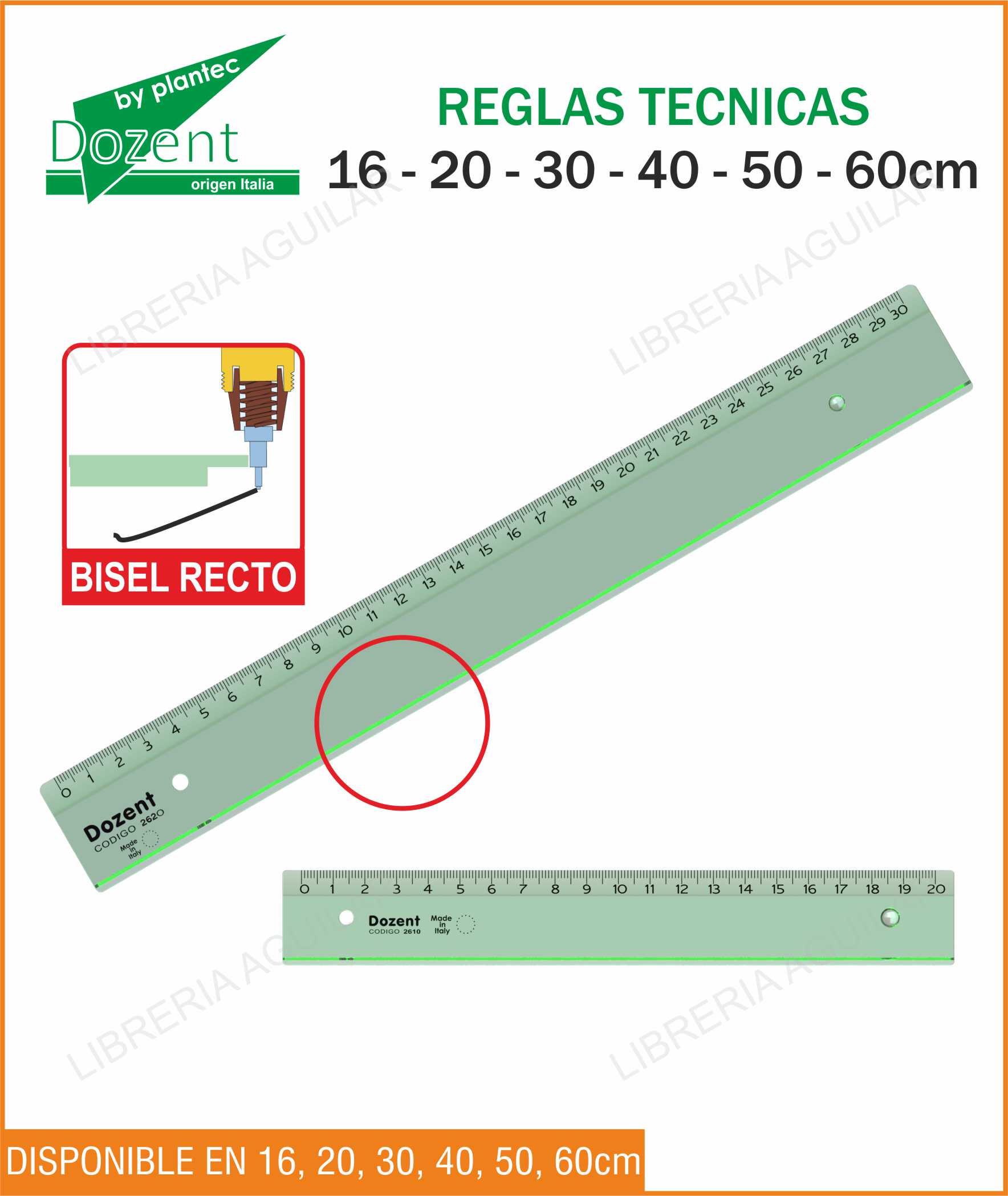 Regla Dozent estudio biselada 30 cm 2620