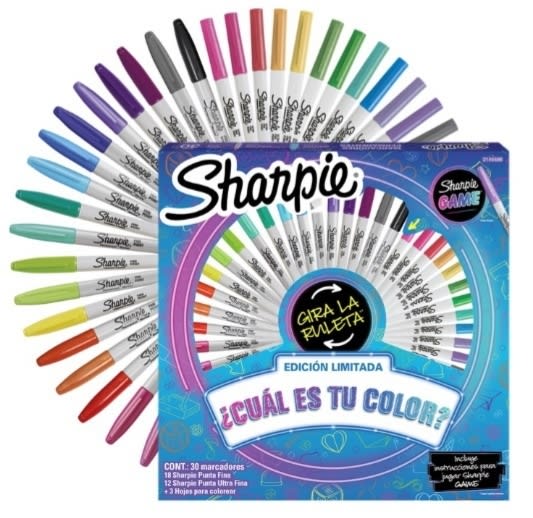 Marcador Sharpie Ruleta Game x 30 + spinner