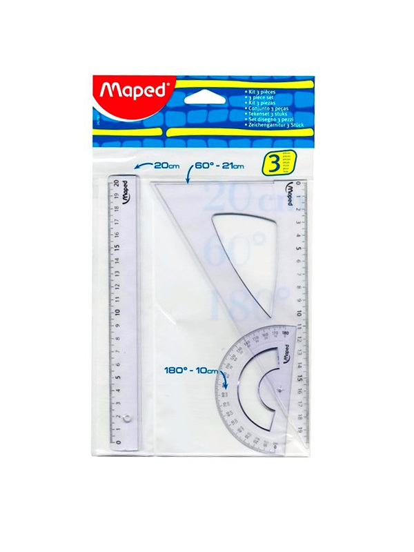 Set de geometría Maped 3 piezas 20 cm