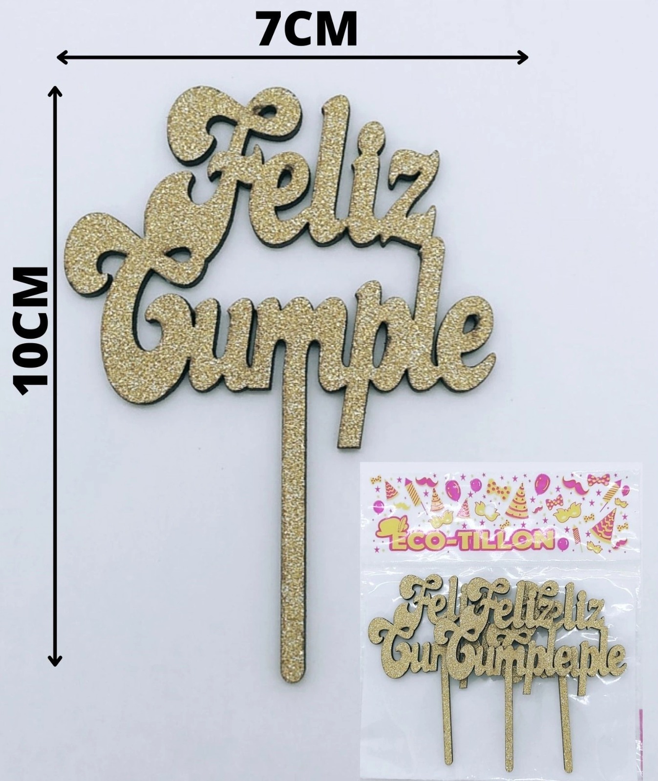 TOPPER FIBROFACIL FELIZ CUMPLE CHICO 7x10cm