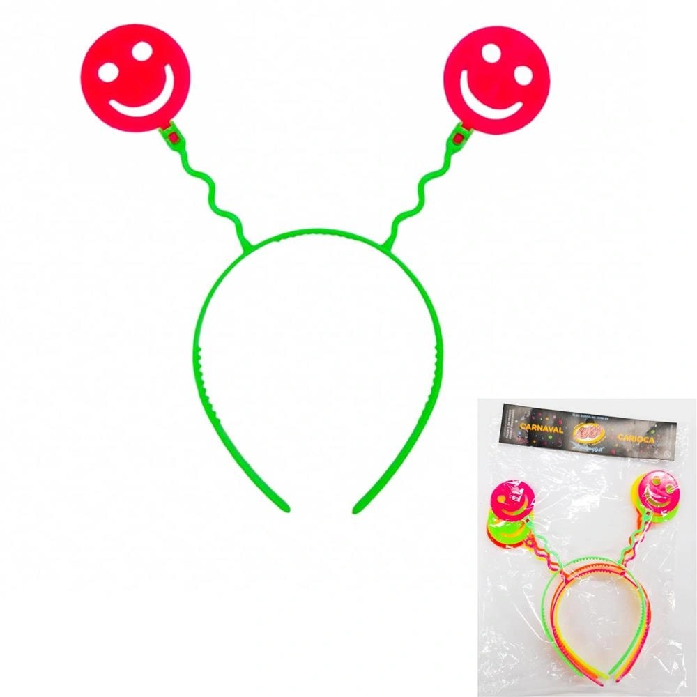 VINCHA PLASTICA FLUO SMILE X4