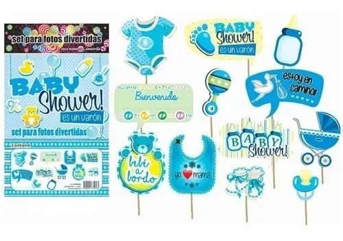 SET FOTO BABY SHOWER VARON X12