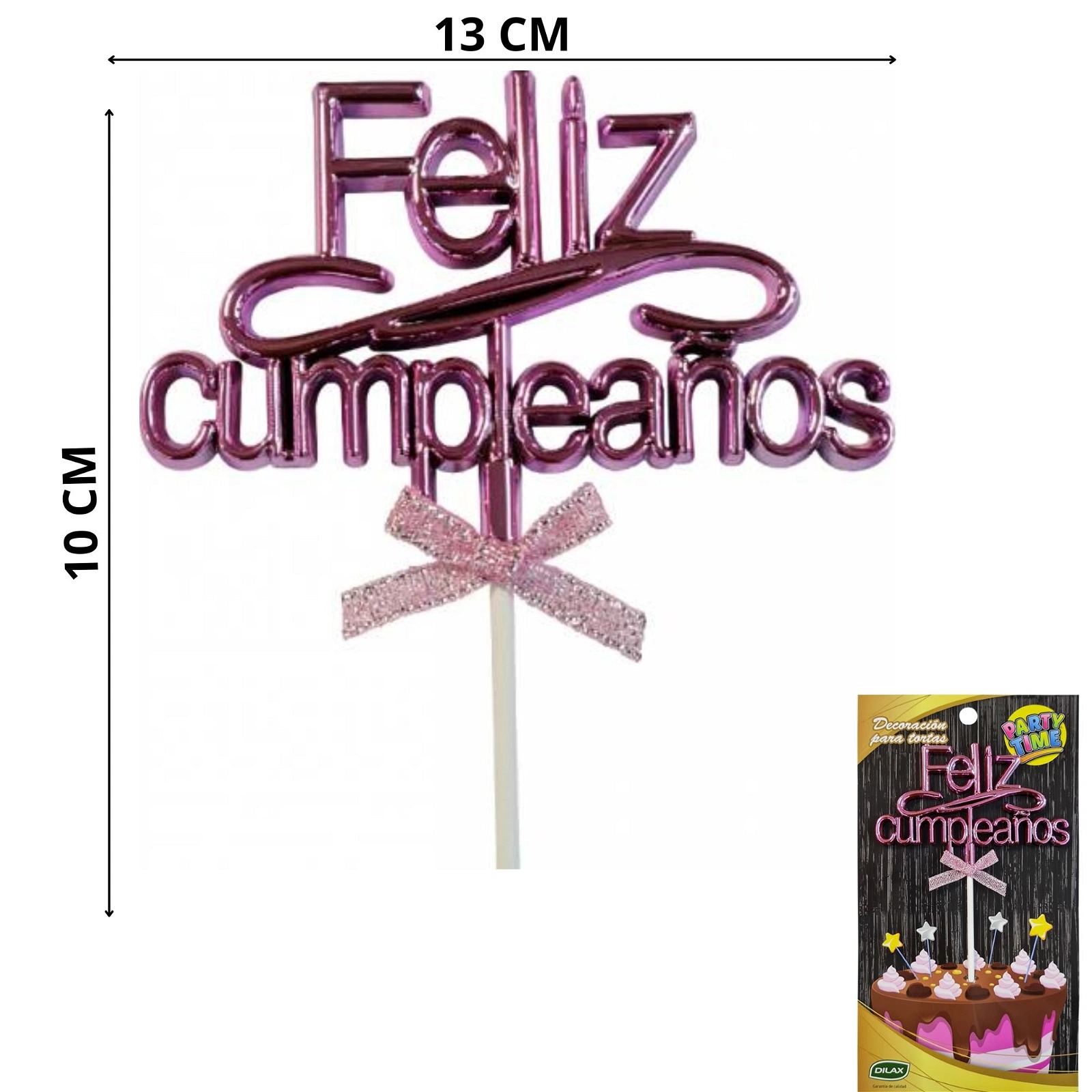 TOPPER PARA TORTA FELIZ CUMPLEAÑOS X1 ROS