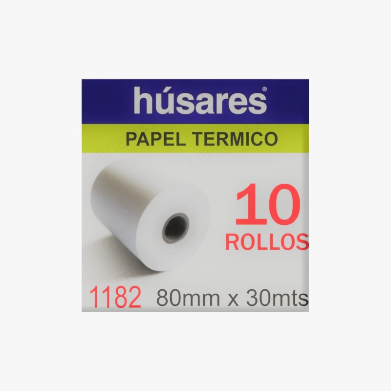 Rollo Husares p/reg 1182 termico 80mm x 30mts x 10