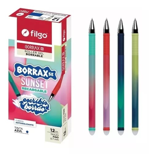 Lapicera Roller Filgo Borrax SE Sunset azul borrable