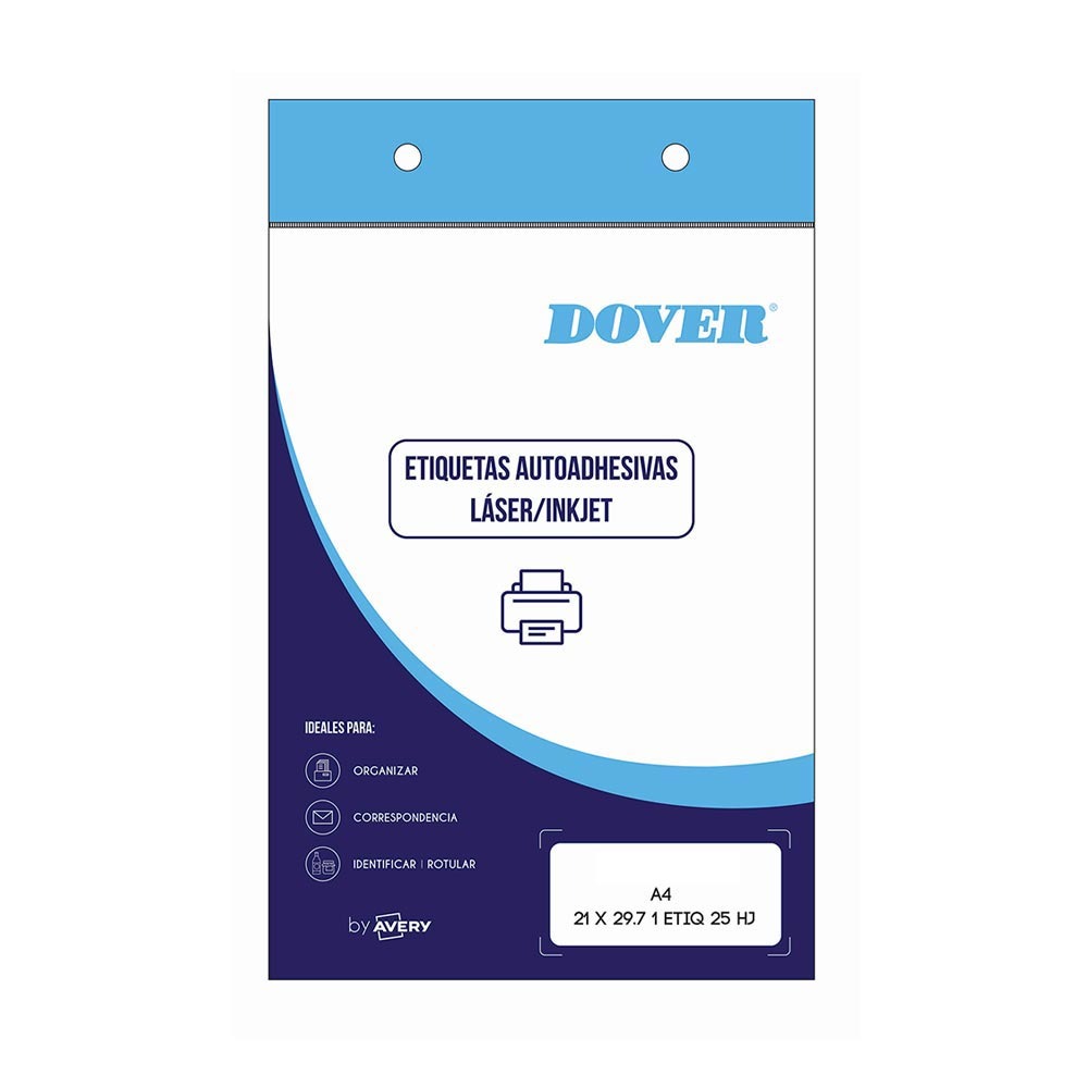 Etiquetas Dover A4 autoadhesiva caja x 100 hjs