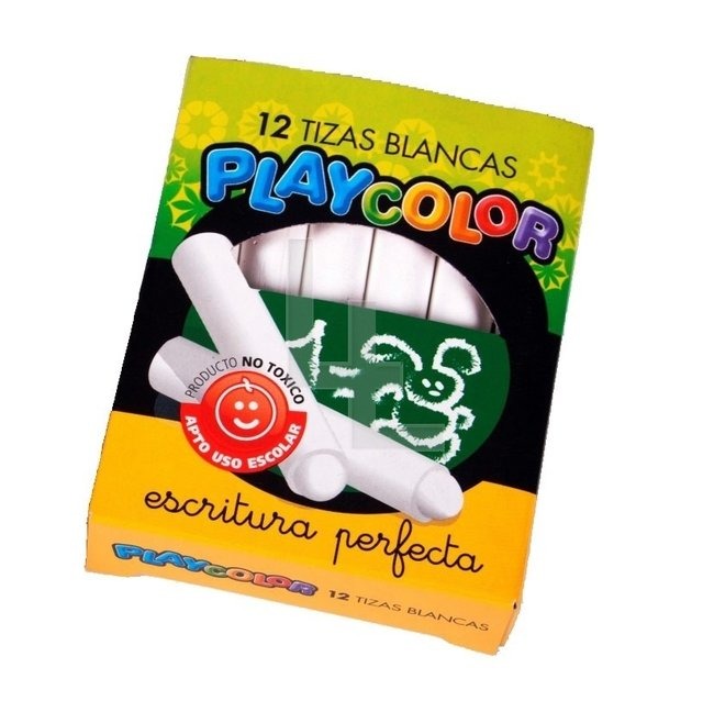 Tiza Playcolor blanca x 12 un