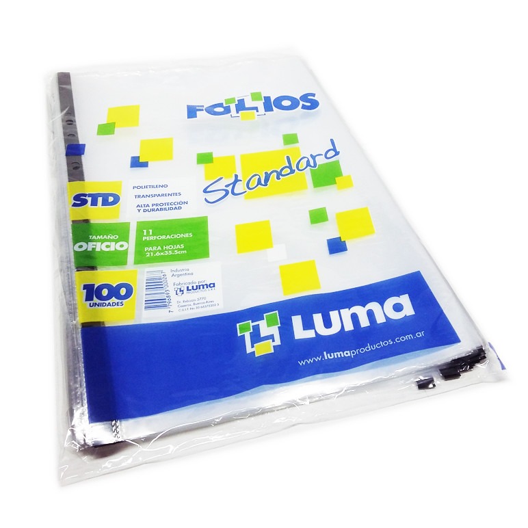 Folio Luma oficio x 100 standard