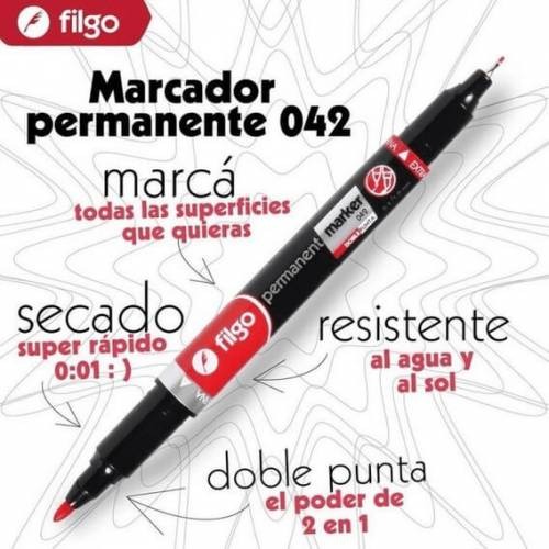 Marcador Filgo doble punta negro SCTM-042