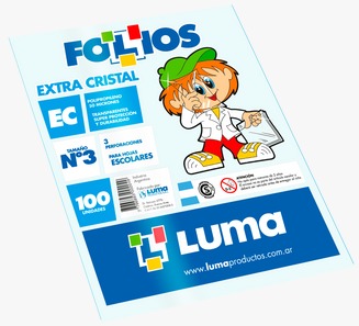 Folio Luma escolar x 10 polip extra fuerte