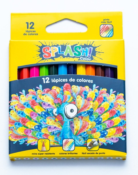 Lapices de colores Splash x 12 cortos