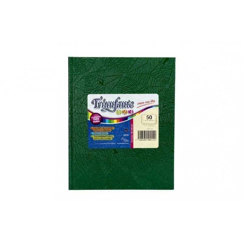 Cuaderno Triunfante forrado TD 48 h raya Verde