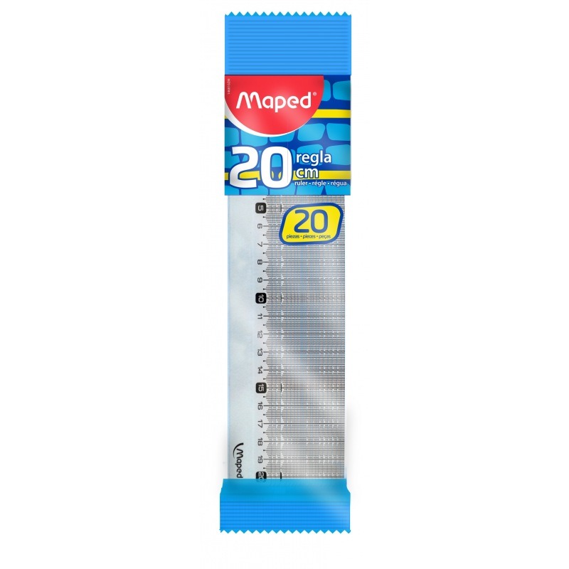 Regla escolar Maped Cristal 20 cm paq x 20