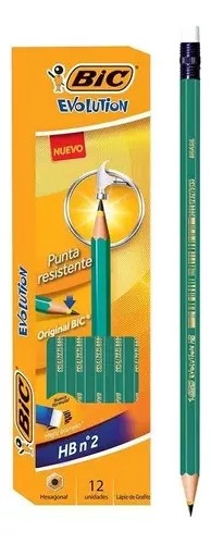 Lapiz Grafito BIC Evolution c/goma x 12