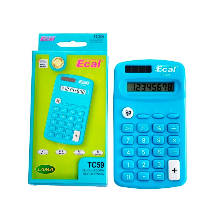 Calculadora Ecal TC59 8 Digitos (celeste)