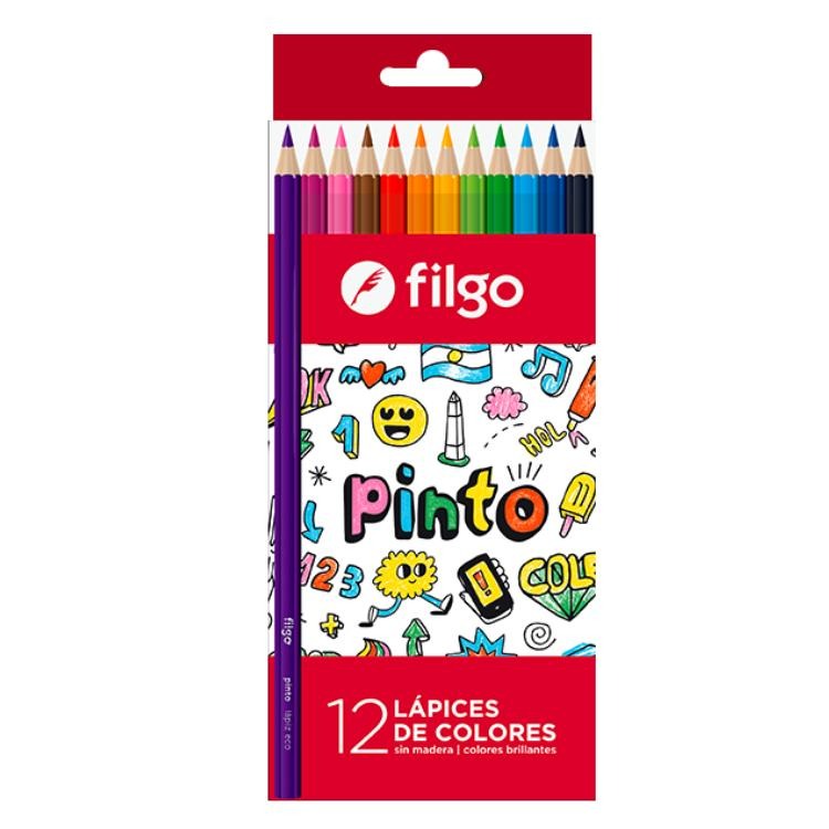 Lapices de colores Filgo Pinto x 12 largos