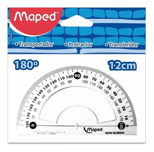 Transportador escolar Maped Cristal 180º paq x 20