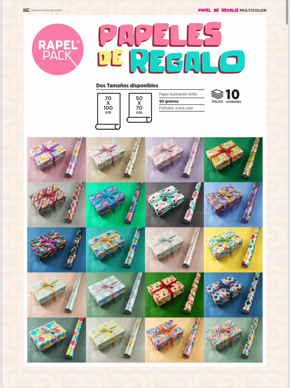 Papel Afiche para regalo 70 x 100 fantasia Muresco